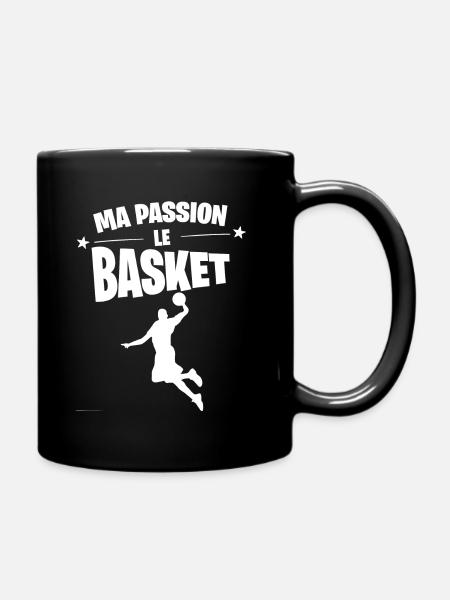 Ma passion le BASKET idée cadeau basketteur - Mug uni - noir