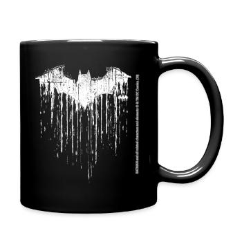 Batman Logo White Milk Glass Mug - Full Colour Mug - black - Right