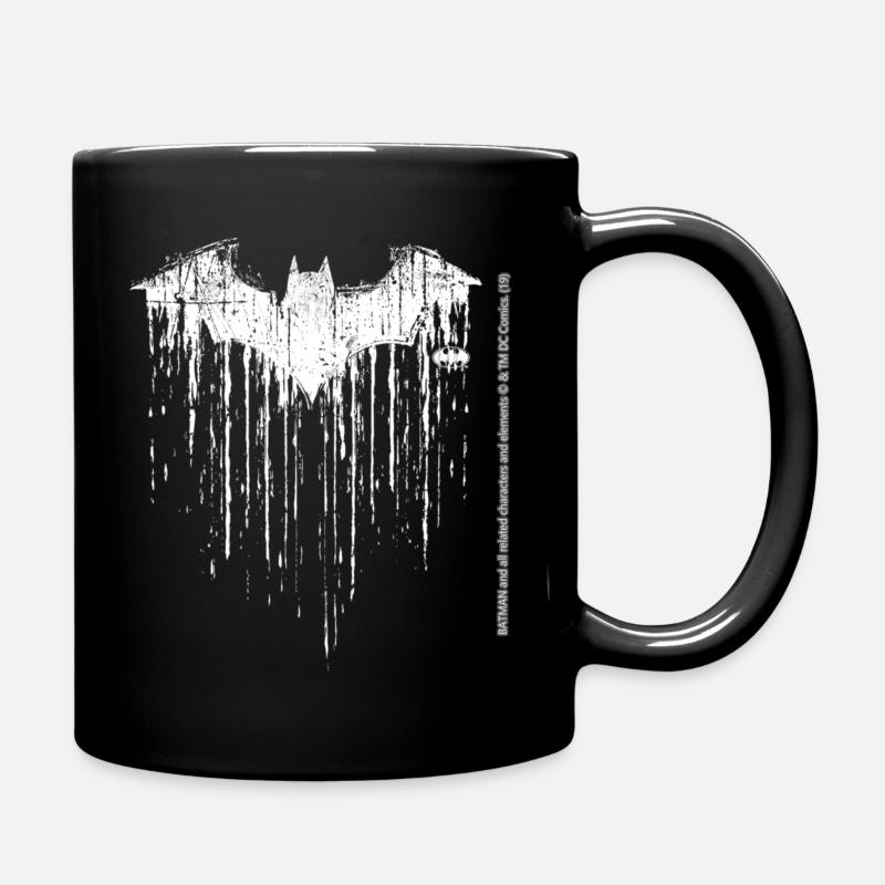 Batman logo blanc verre de lait - Mug uni - noir