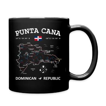 Punta Cana Map Dominican Republic Flag - Full Colour Mug - black - Right