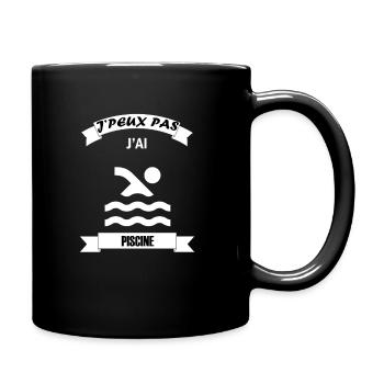 t shirt je peux pas PISCINE - Mug uni - noir - Droite