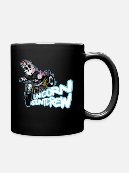 Licorne biker stunt moto licorne - Mug uni - noir
