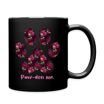 Paw Print, Paw Lovers - Full Colour Mug - black - Right