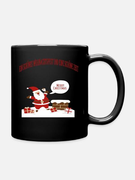 Weihnachtsmann - Tasse einfarbig - Schwarz