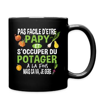 Papy potager jardinage Cadeau grand-père jardinier - Mug uni - noir - Droite