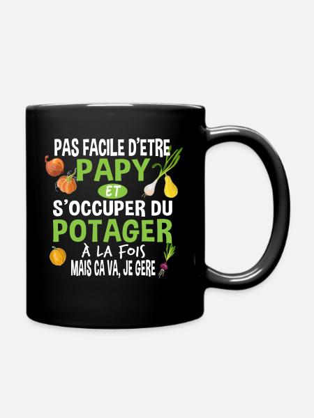 Papy potager jardinage Cadeau grand-père jardinier - Mug uni - noir