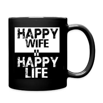Happy Wife Happy Life - Full Colour Mug - black - Right