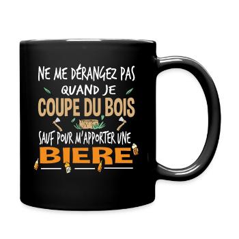 Bûcheron Coupe Bois Alcool Bière Cadeau Humour - Mug uni - noir - Droite