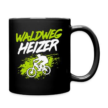 MTB Mountainbiker - Waldweg Heizer - Tasse einfarbig - Schwarz - Rechts