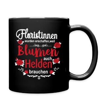 Blumenheld Floristin - Tasse einfarbig - Schwarz - Rechts