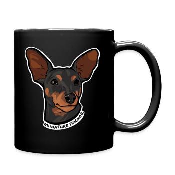 Winziger Riese - Miniatur Pincher - Tasse einfarbig - Schwarz - Rechts