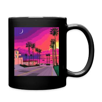 Sunrise pixel art - Full Colour Mug - black - Right