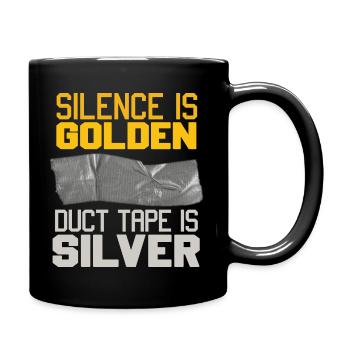 Duct Tape is silver - Tasse einfarbig - Schwarz - Rechts