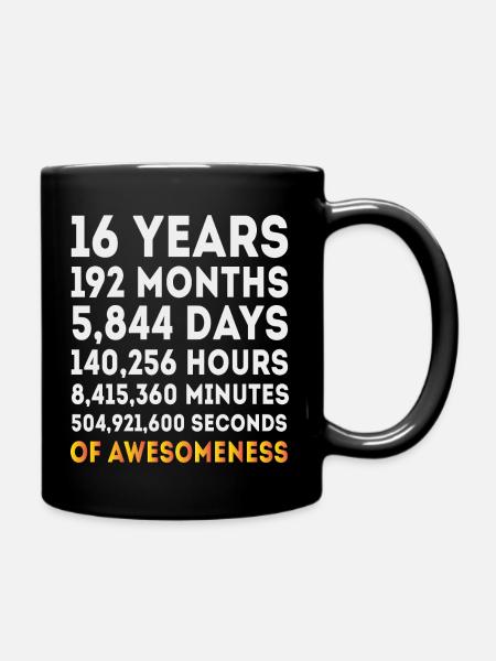 16e cadeaux d'anniversaire, anniversaire de 16 ans - Mug uni - noir