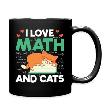 J'aime les mathématiques et les chats Mathématiques Formule d'amant de chat - Mug uni - noir - Droite