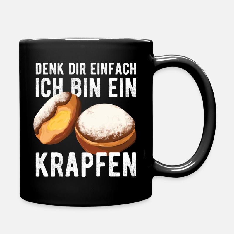 Krapfen Kostüm Krapfen Faschingskostüm - Tasse einfarbig - Schwarz