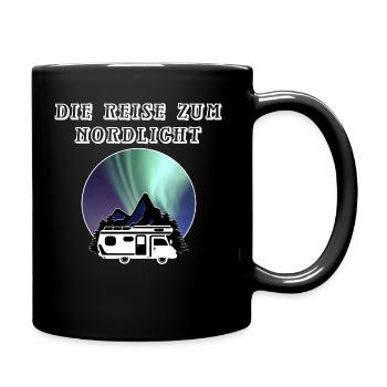 Reise zum Nordlicht Wohnmobil, Camping Urlaub FUN - Tasse einfarbig - Schwarz - Rechts