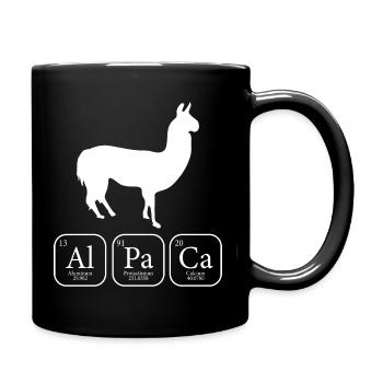 Alpaca Alpaka Lama Periodensystem Shirt - Tasse einfarbig - Schwarz - Rechts