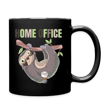 HOME OFFICE Faultier - Tasse einfarbig - Schwarz - Rechts