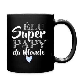 T shirt papy super papy du monde humour cadeau - Mug uni - noir - Droite