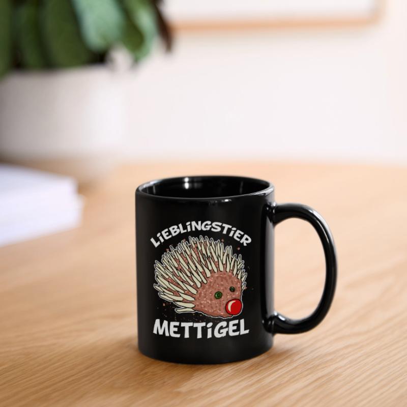 Lieblingstier Mettigel Hackfleisch Hack Igel Tasse einfarbig