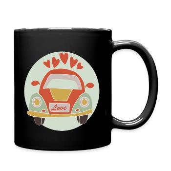 Auto der Liebe - Tasse einfarbig - Schwarz - Rechts