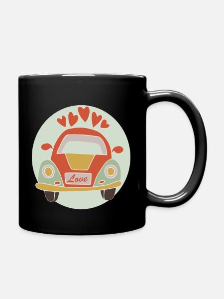 Auto der Liebe - Tasse einfarbig - Schwarz