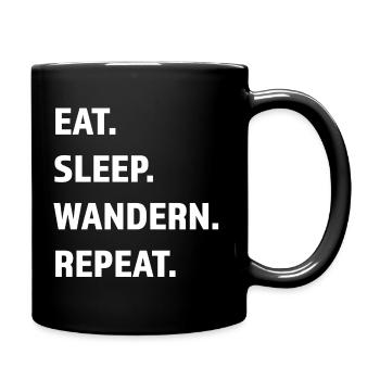 Lustiger Wander Spruch Damen Geschenk Berg Wandern - Tasse einfarbig - Schwarz - Rechts