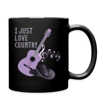 Country Music Spruch, Country Gitarre - Tasse einfarbig - Schwarz - Rechts