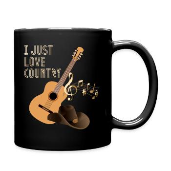 Country Music Spruch, Country Gitarre - Tasse einfarbig - Schwarz - Rechts