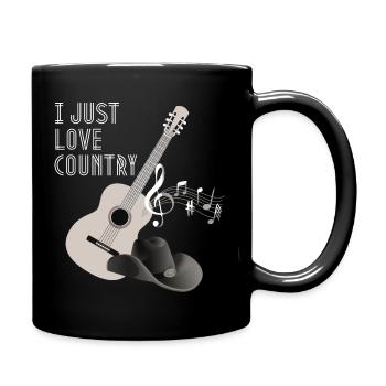 Country Music Spruch, Country Gitarre - Tasse einfarbig - Schwarz - Rechts