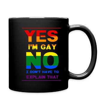 Yes Im Gay - Full Colour Mug - black - Right