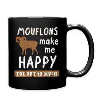 funny mufflon saying wild sheep wilderness forest - Full Colour Mug - black - Right