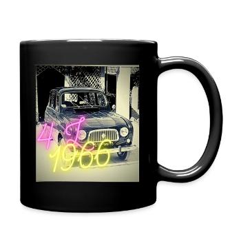 Oldtimer 4L 1966 vintage - Tasse einfarbig - Schwarz - Rechts