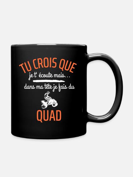 T shirt quad je fais du quad humour quad cadeau - Mug uni - noir