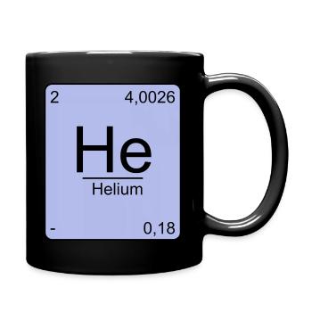 Helium, Periodensystem, Chemie, Physik, Element, P - Tasse einfarbig - Schwarz - Rechts