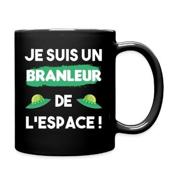 cadeau drôle branleur de l'espace ovni - Mug uni - noir - Droite