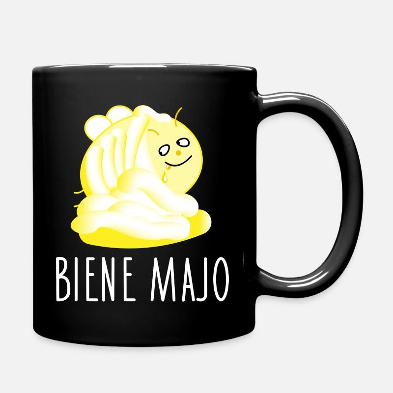Lustige Biene nascht Majonaise - Tasse einfarbig - Schwarz