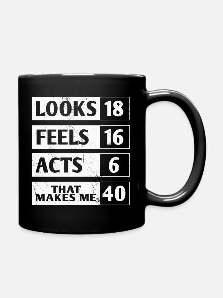 40 anniversaire rengaine 40 ans cadeau - Mug uni - noir