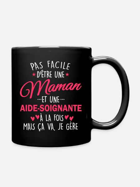 humour maman et une aide soignante - Mug uni - noir