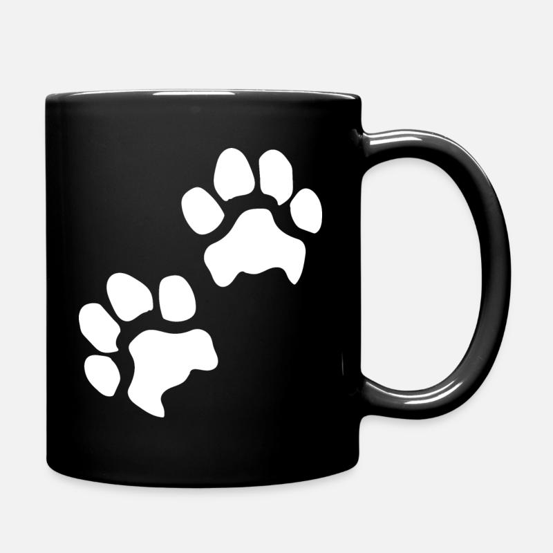 Pfotenabdrücke Hundepfote Pfoten Hund Hunde - Tasse einfarbig - Schwarz
