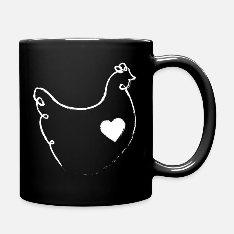Dessin de trait poulet - Mug uni - noir