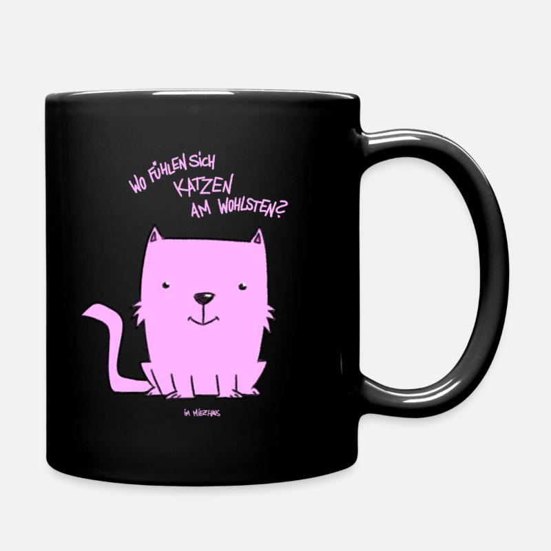 Sweet kitten with funny saying - Full Colour Mug - black