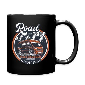 Kastenwagen Road-Trip Camping Abenteuer - Tasse einfarbig - Schwarz - Rechts