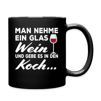 Koch Chefkoch Köche Wein Liebhaber Spruch - Tasse einfarbig - Schwarz - Rechts