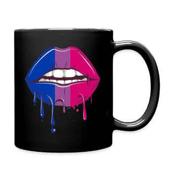 Bisexual Mund Flagge Bisexuelles Pride Geschenk - Tasse einfarbig - Schwarz - Rechts