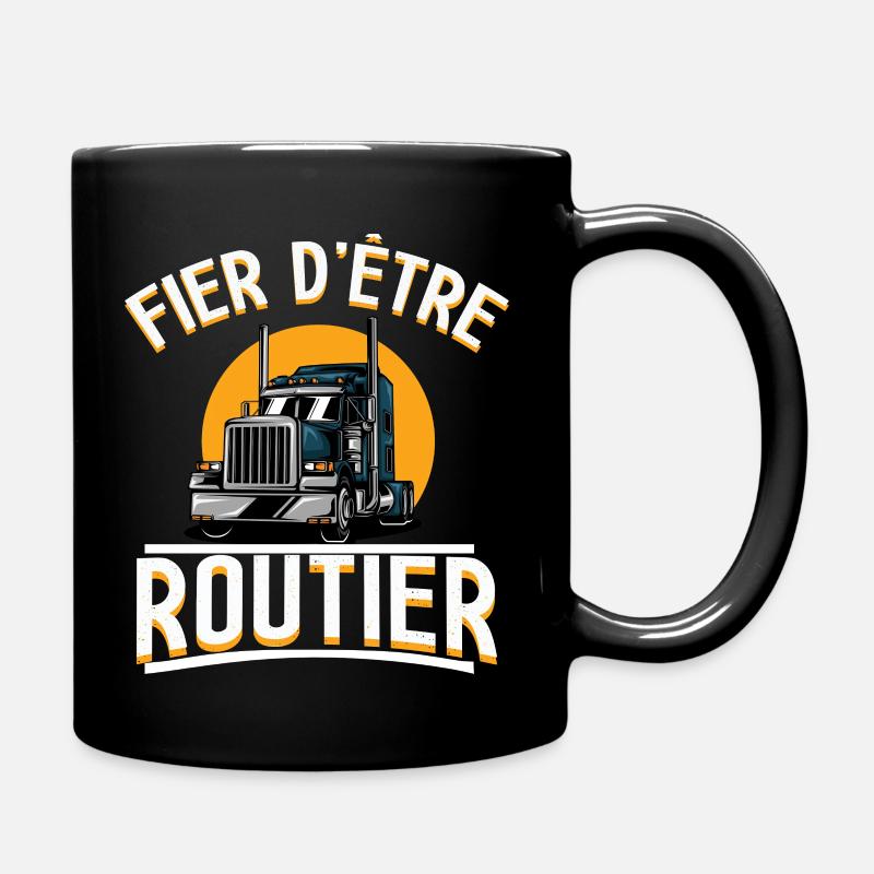 Fier d'être routier cadeau camion poids lourd - Mug uni - noir