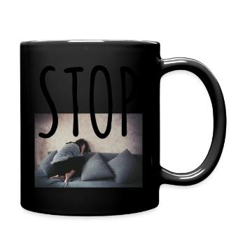 Stop domestic violence, stop femicide - Full Colour Mug - black - Right