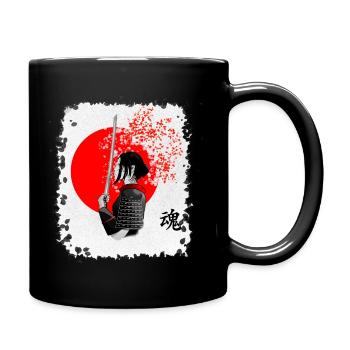 Japanische Kriegerin Seele Geschenk Blume - Tasse einfarbig - Schwarz - Rechts