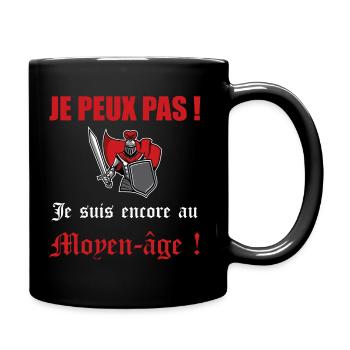 cadeau médiéval moyen âge béhourd chevalier - Mug uni - noir - Droite